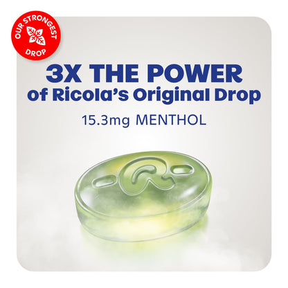 Individually wrapped Ricola cool menthol herbal drops outside the bag ready for consumption.