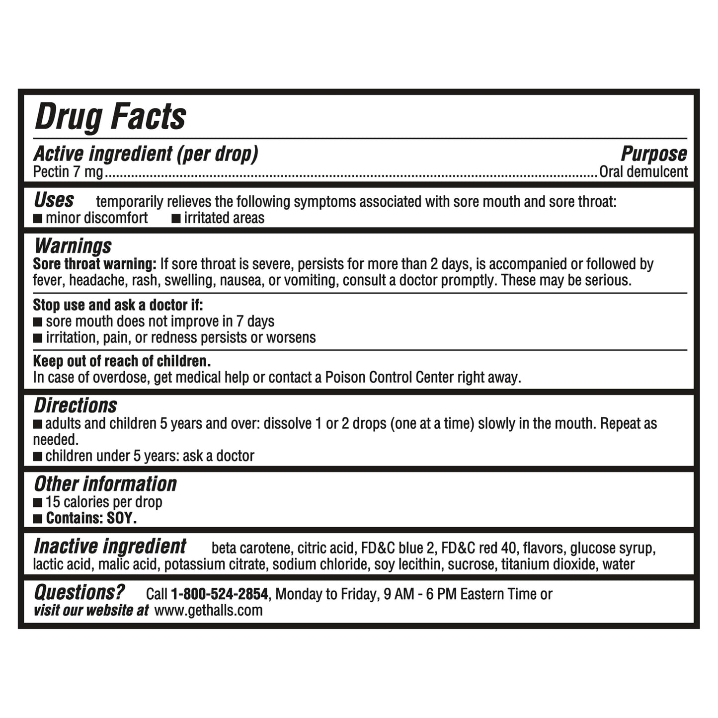 HALLS Breezers strawberry cream throat lozenges packaging detailing 70 drops