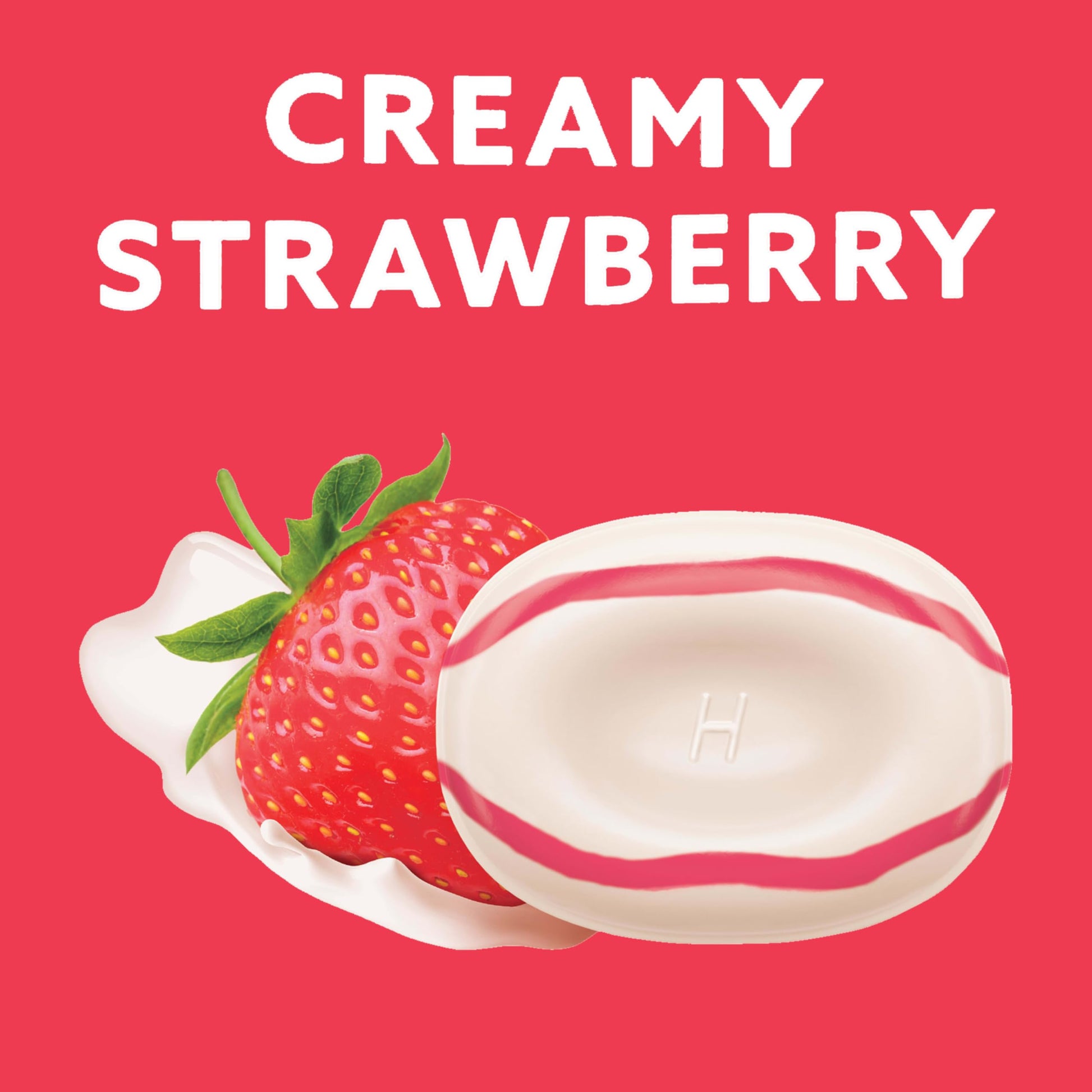 Individually wrapped HALLS creamy strawberry oral demulcent lozenges