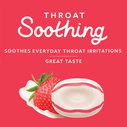 HALLS Throat Soothing 70 count resealable bag back view with ingredients
