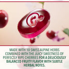 Back view of Ricola Cherry drops bag showing ingredients