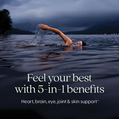 New Chapter Wholemega fish oil supplement nutrient facts label on the side of the bottle