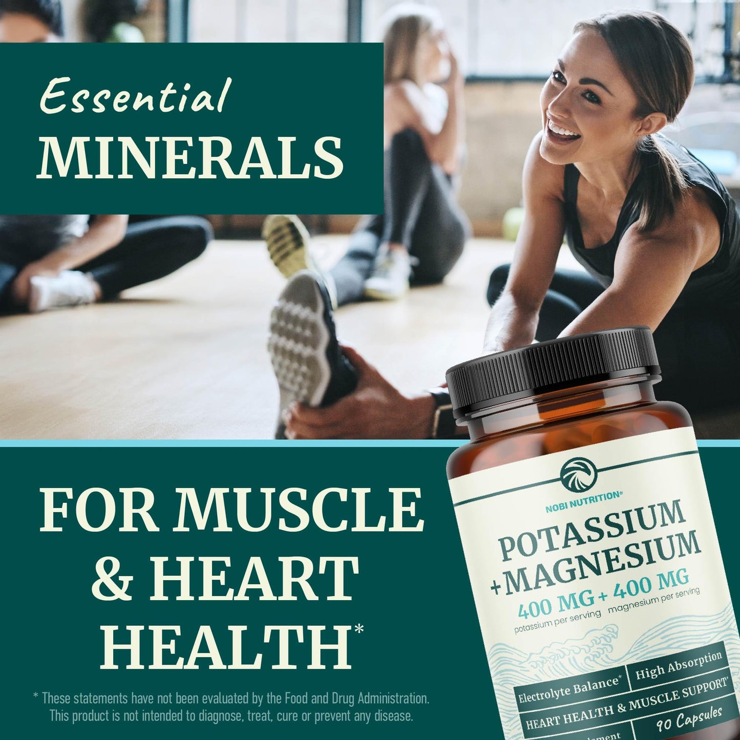 Nobi Nutrition high strength electrolyte formula capsules for muscle recovery and deep sleep.