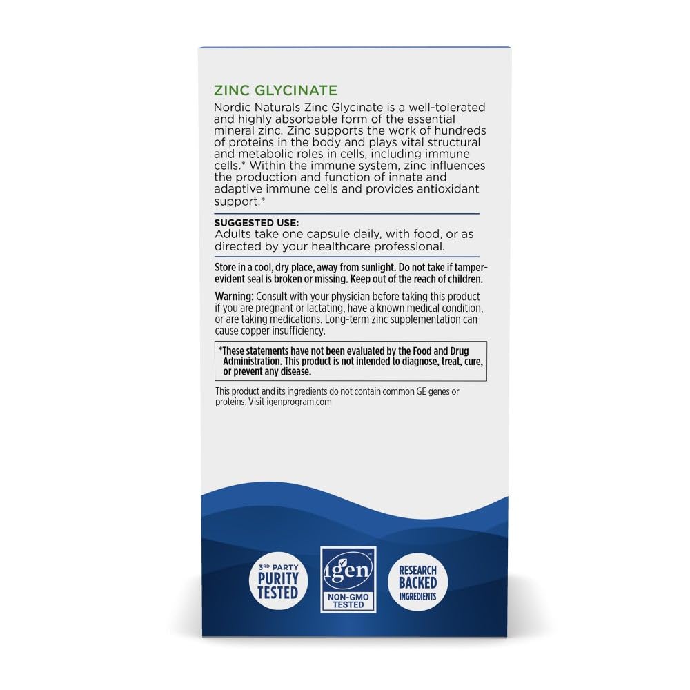 Close up view of premium Nordic Naturals chelated zinc capsules highlighting optimal digestion support