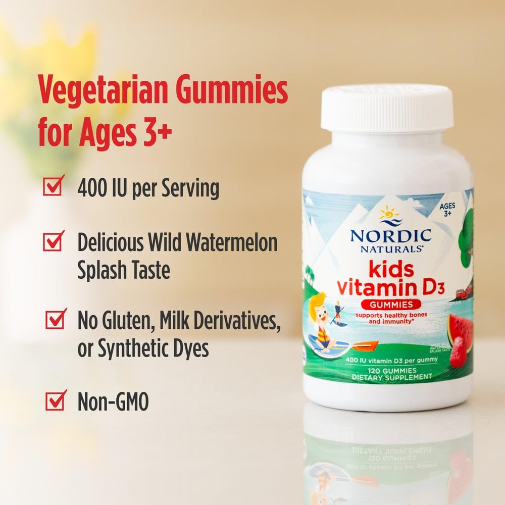 Nordic Naturals vegetarian vitamin d3 gummies bottle next to box