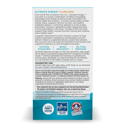 Authentic Nordic Naturals Omega Curcumin 1200mg bottle