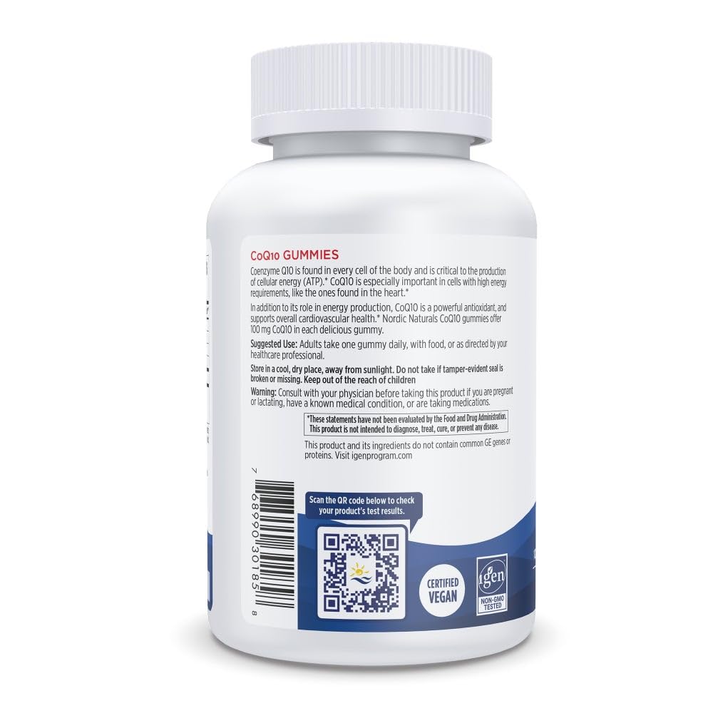 Nordic Naturals CoQ10 Gummies complete 60 count bottle display