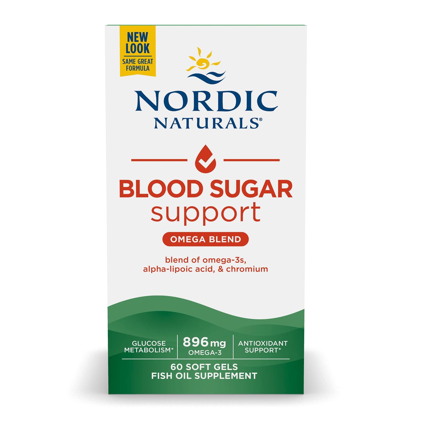 Close up of Nordic Naturals Omega Blood Sugar packaging
