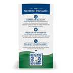 Nordic Naturals Omega Blood Sugar supplement bottle with daily serving size layout
