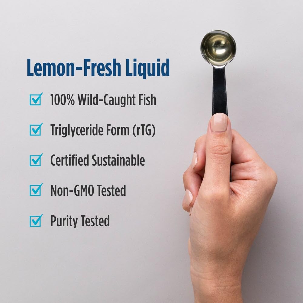 Nordic Naturals Ultimate Omega Liquid Supplement showing nutritional facts and 2840 mg dosage information.