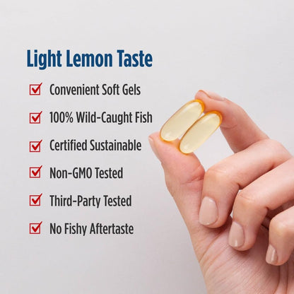 Nordic Naturals EPA Xtra 90 softgels lemon flavor bottle side profile