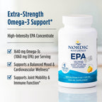 Nordic Naturals EPA Xtra packaging highlighting lemon flavor and high potency omega 3 count.