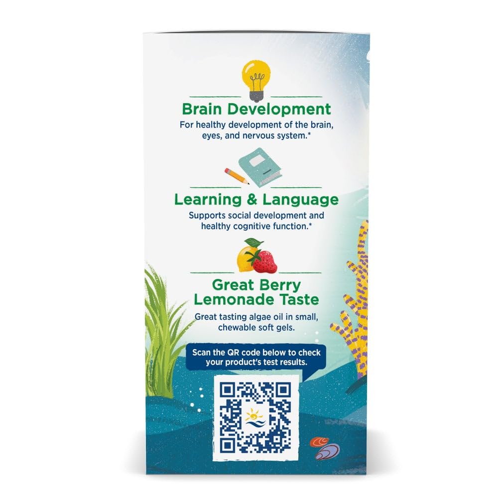 Nordic Naturals kids vegetarian DHA chewable softgels capsule size demonstration