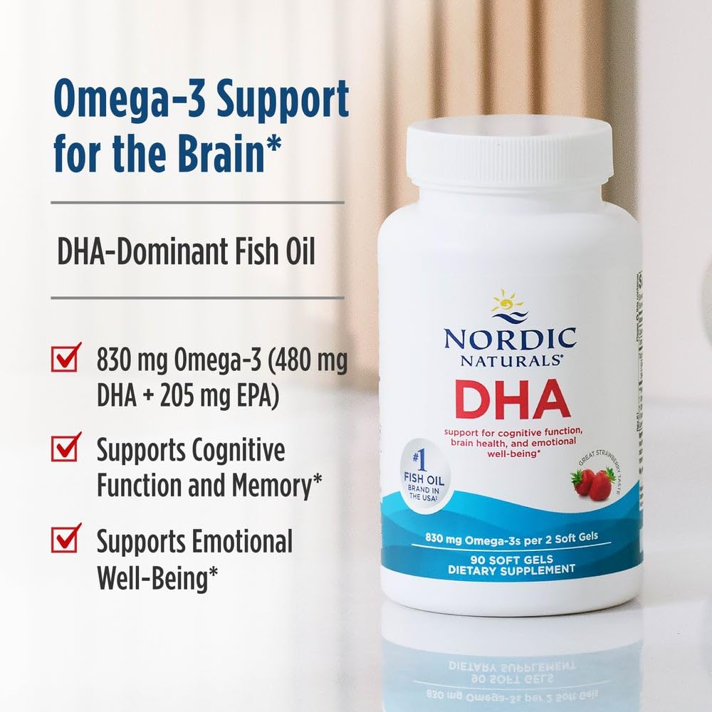 Nordic Naturals deep sea fish oil strawberry flavored softgels for cognitive health