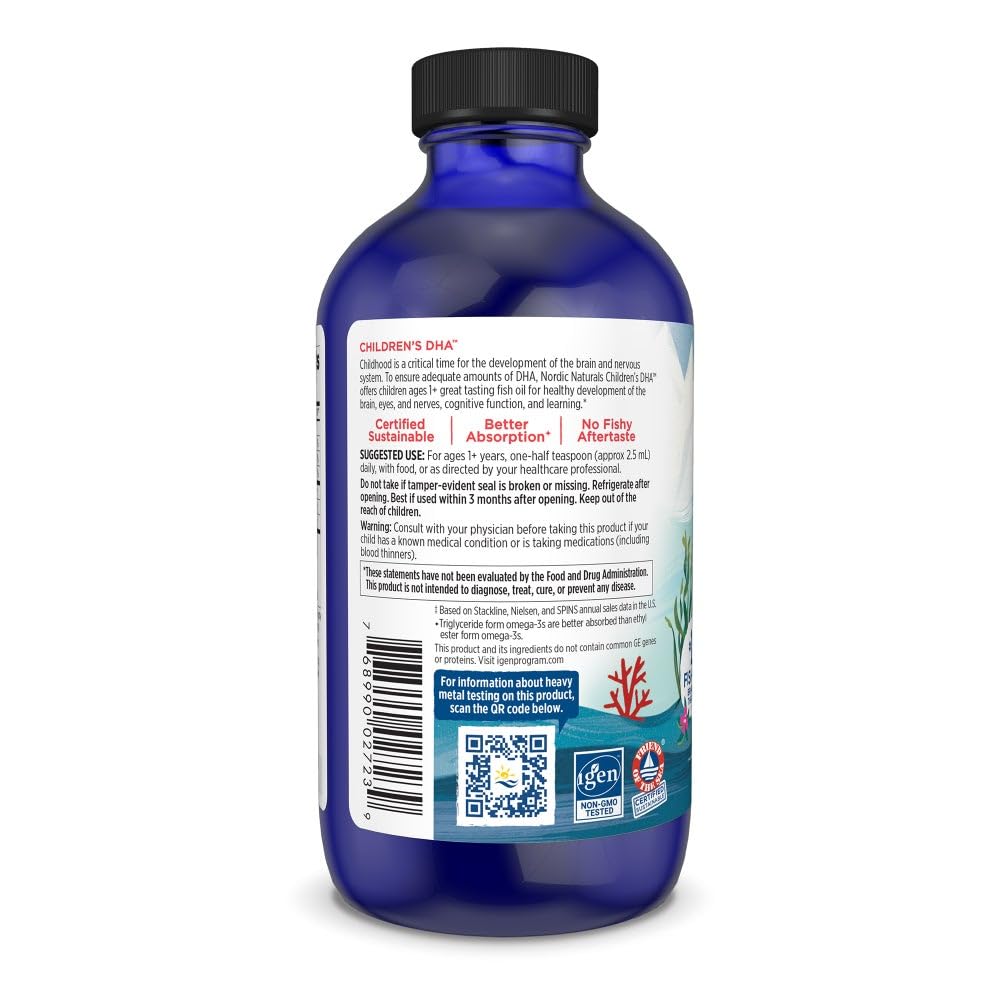 Nordic Naturals Childrens DHA retail box and bottle display from Rudra Retails