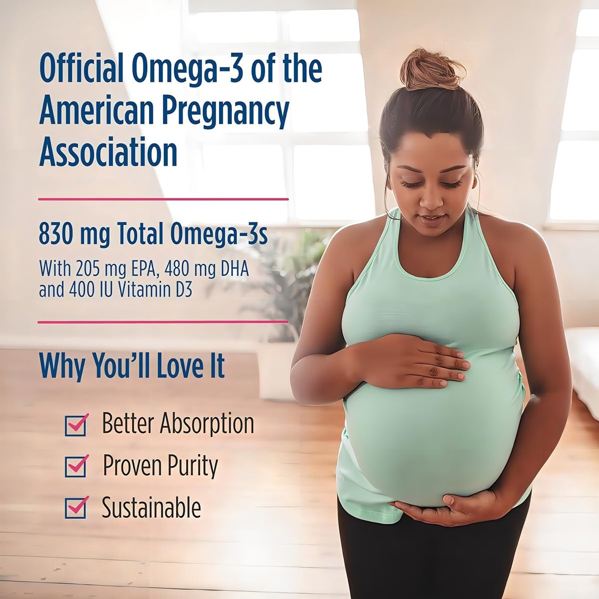 Nordic Naturals Prenatal DHA bottle beside golden triglyceride fish oil softgels