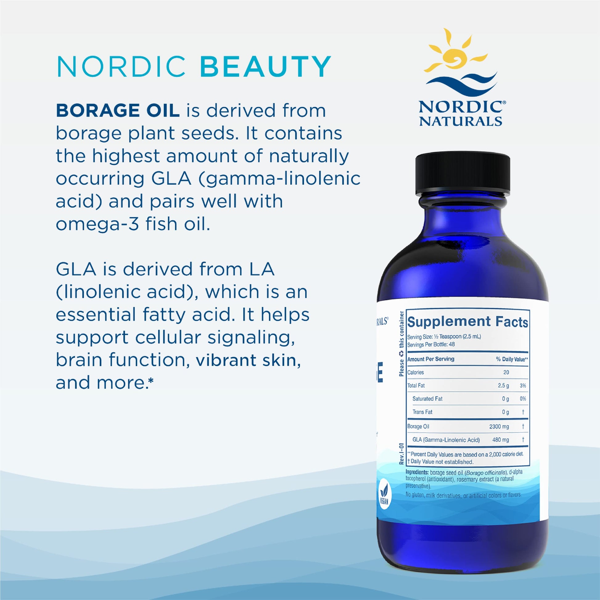 Nordic Naturals premium omega-6 supplement showcasing the third-party purity tested seal.