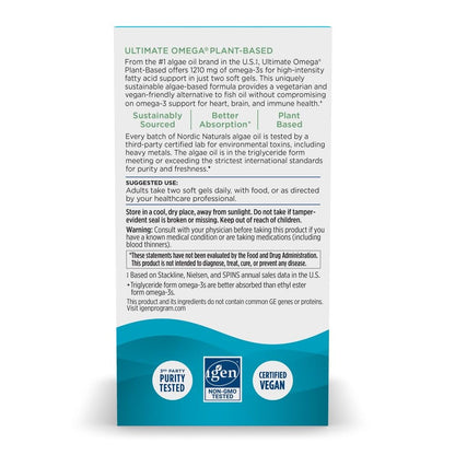 Nordic Naturals microalgae oil lemon flavor daily wellness supplement presentation view