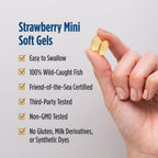 Nordic Naturals Ultimate Omega 2X Teen product packaging next to fresh strawberries
