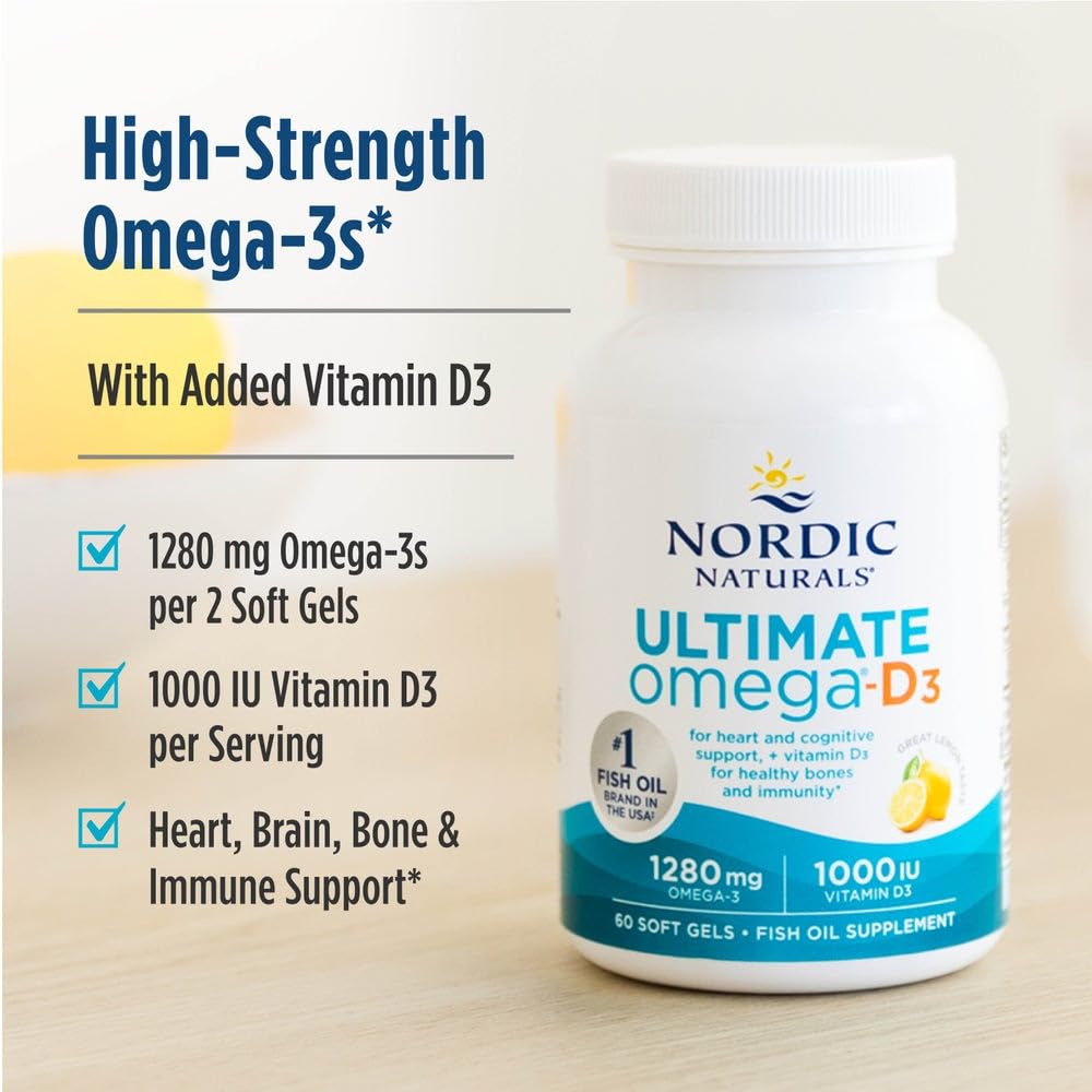 Close up of the lemon flavor description on the front label of Nordic Naturals fish oil bottle.