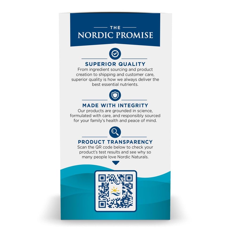 Nordic Naturals Omega-3 supplement bottle with fresh lemon slices