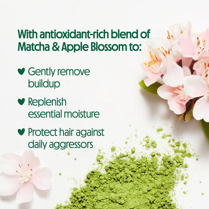 Not Your Mother's Matcha Green Tea and Apple Blossom hair care duo bottles