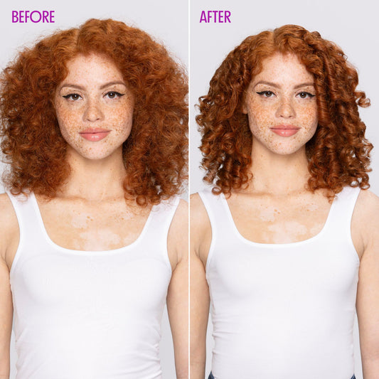 Not Your Mother's Curl Talk Defining Cream purple and white tube highlighting curl definition.