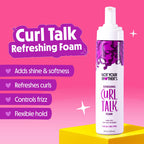 Authentic imported Not Your Mother's Curl Talk kit bottles arranged on a surface.