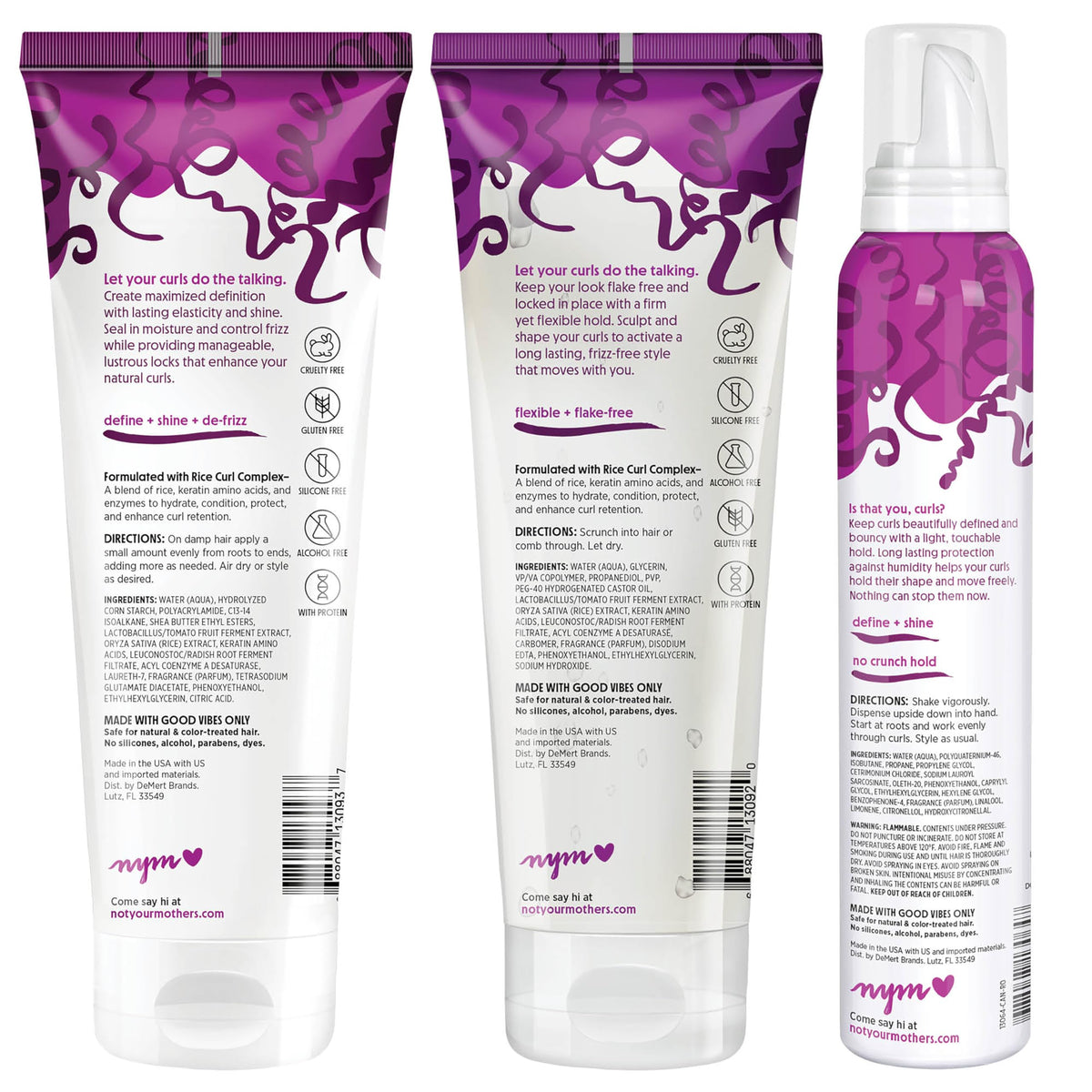 Complete texture styling kit for crunch free soft curls and professional hair definition