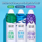 Not Your Mother's Beach Babe Texturizing Dry Shampoo seven-ounce can highlighting matte finish benefits