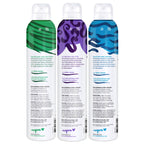 Not Your Mother's waterless aerosol hair spray trio demonstrating nozzle design for root application