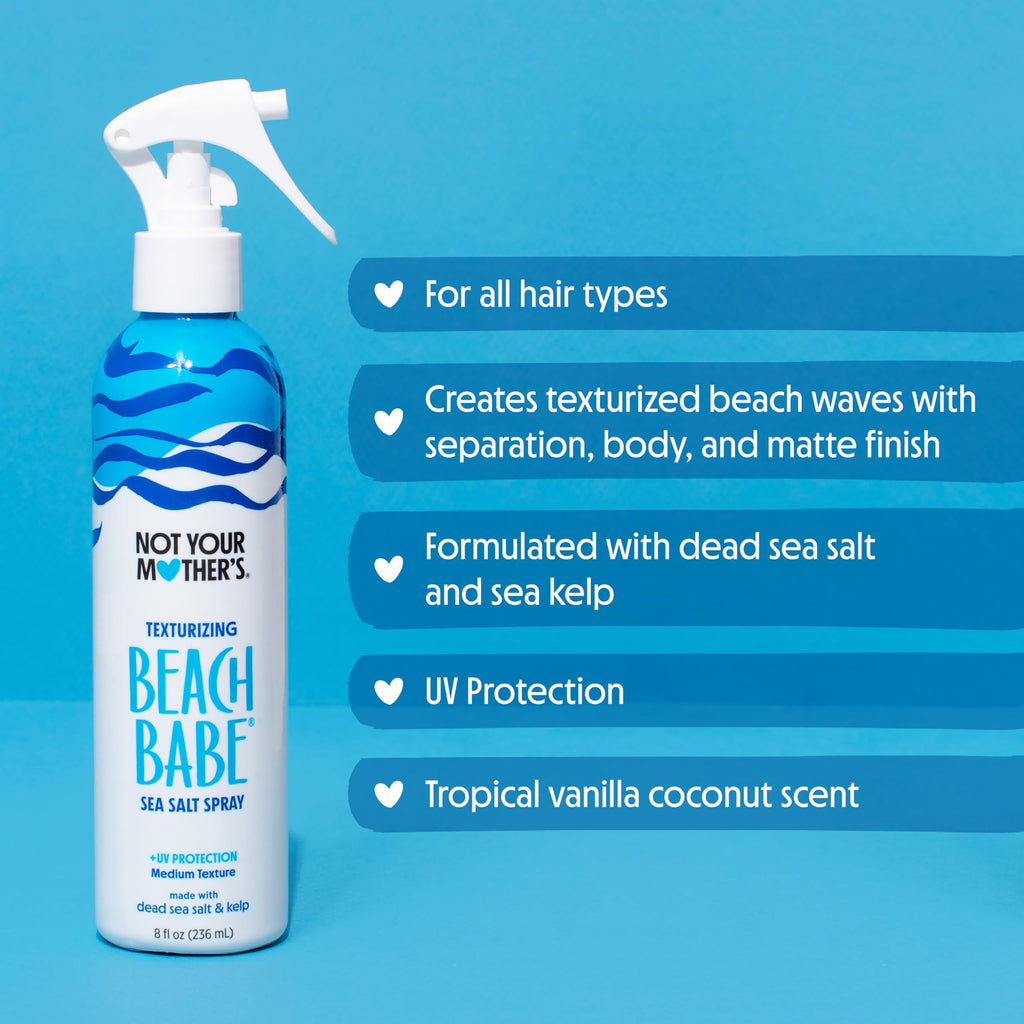 Three bottles of Not Your Mother's texturizing spray showing matte finish hair product packaging