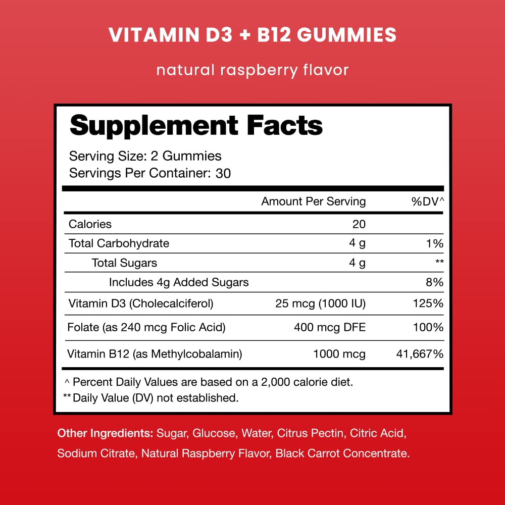 NutraChamps vegan raspberry flavored dietary supplement ingredients and nutritional facts label