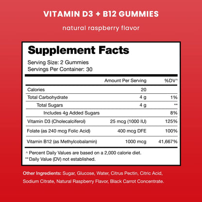 NutraChamps vegan raspberry flavored dietary supplement ingredients and nutritional facts label