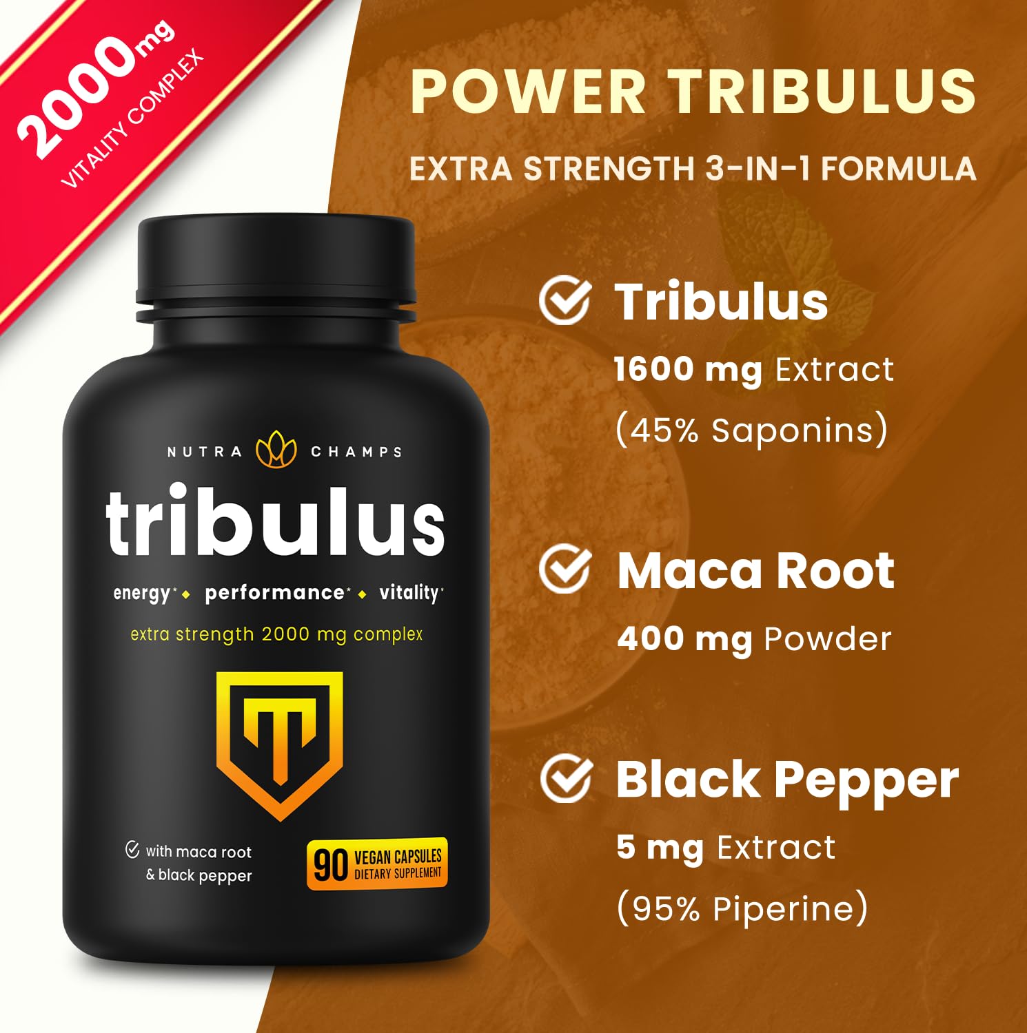 NutraChamps 90 vegan capsules bottle for vitality support