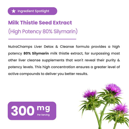 NutraChamps premium liver support capsules showing authentic USA imported packaging details