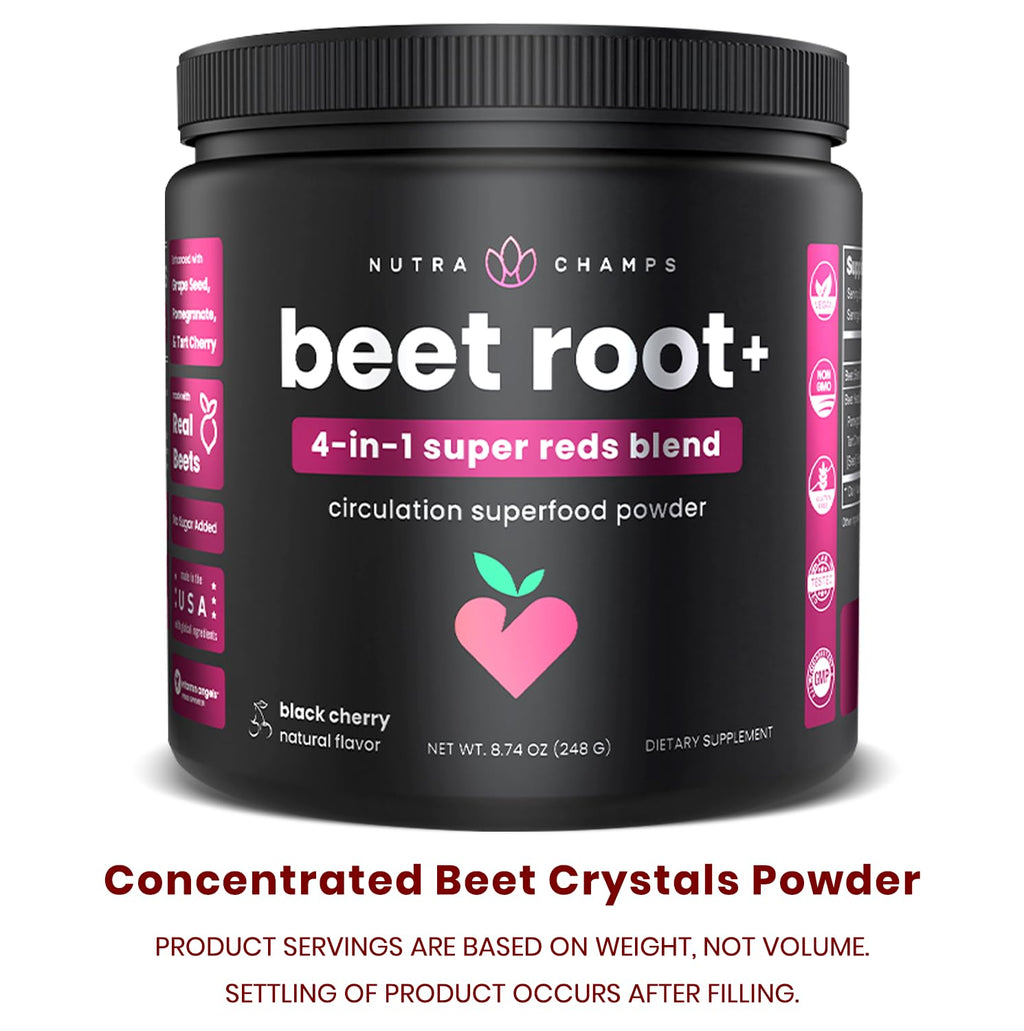 NutraChamps Beet Root Powder nutritional information label