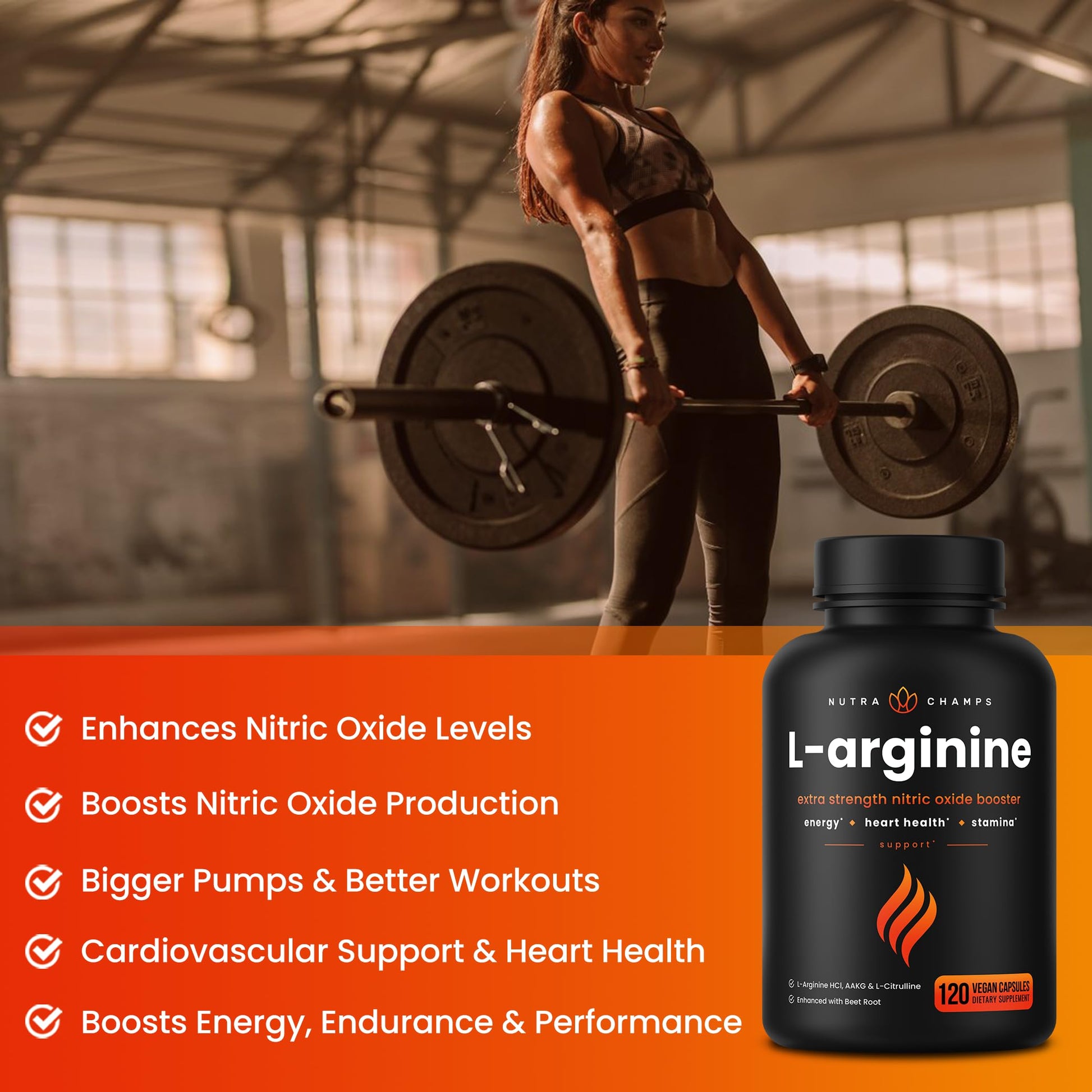 USA imported authentic NutraChamps heart health and vascularity supplement capsules