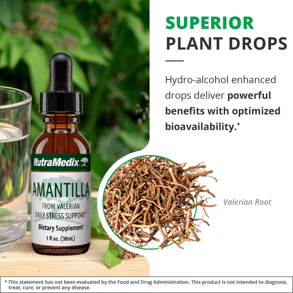 NutraMedix Amantilla tincture bottle with dropper showing liquid format