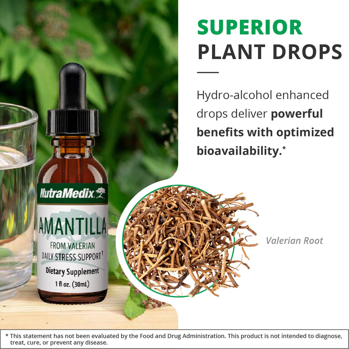 NutraMedix Amantilla tincture bottle with dropper showing liquid format