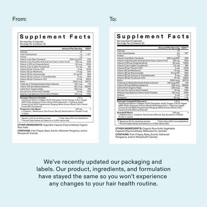 Nutrafol Postpartum hair thinning solution showing premium marine collagen and shatavari formula
