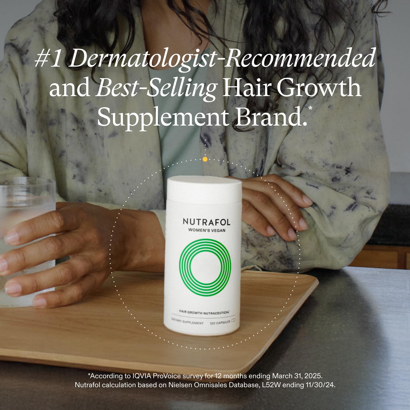 Nutrafol 100 percent vegan hair nutraceutical for women aged 18 to 44