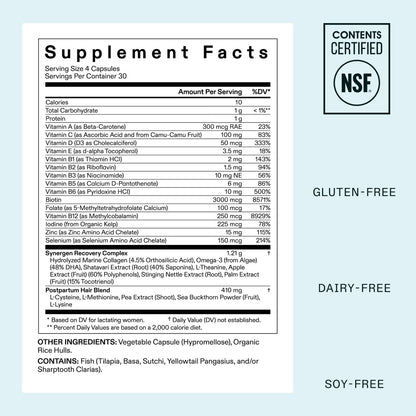 Nutrafol Postpartum supplement and serum dual-action set for new moms