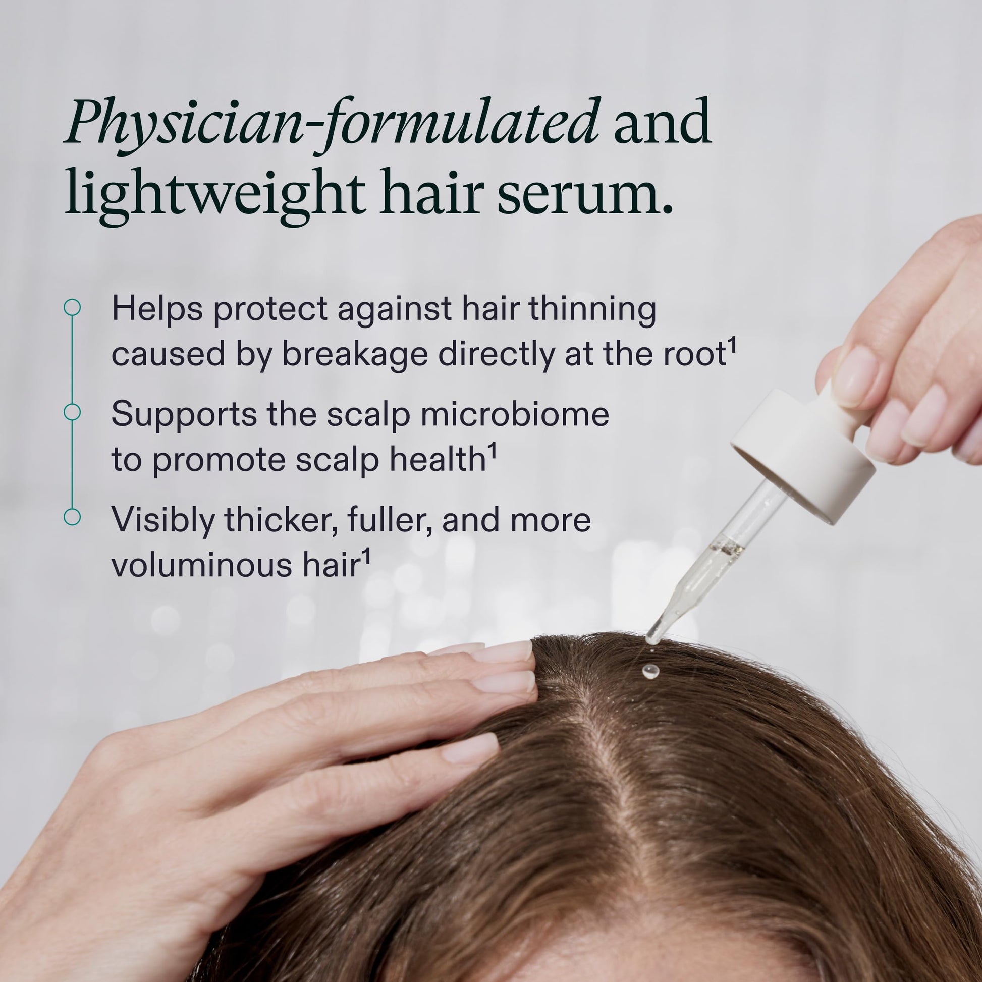 Authentic Nutrafol hair serum packaging detailing ashwagandha exosome benefits