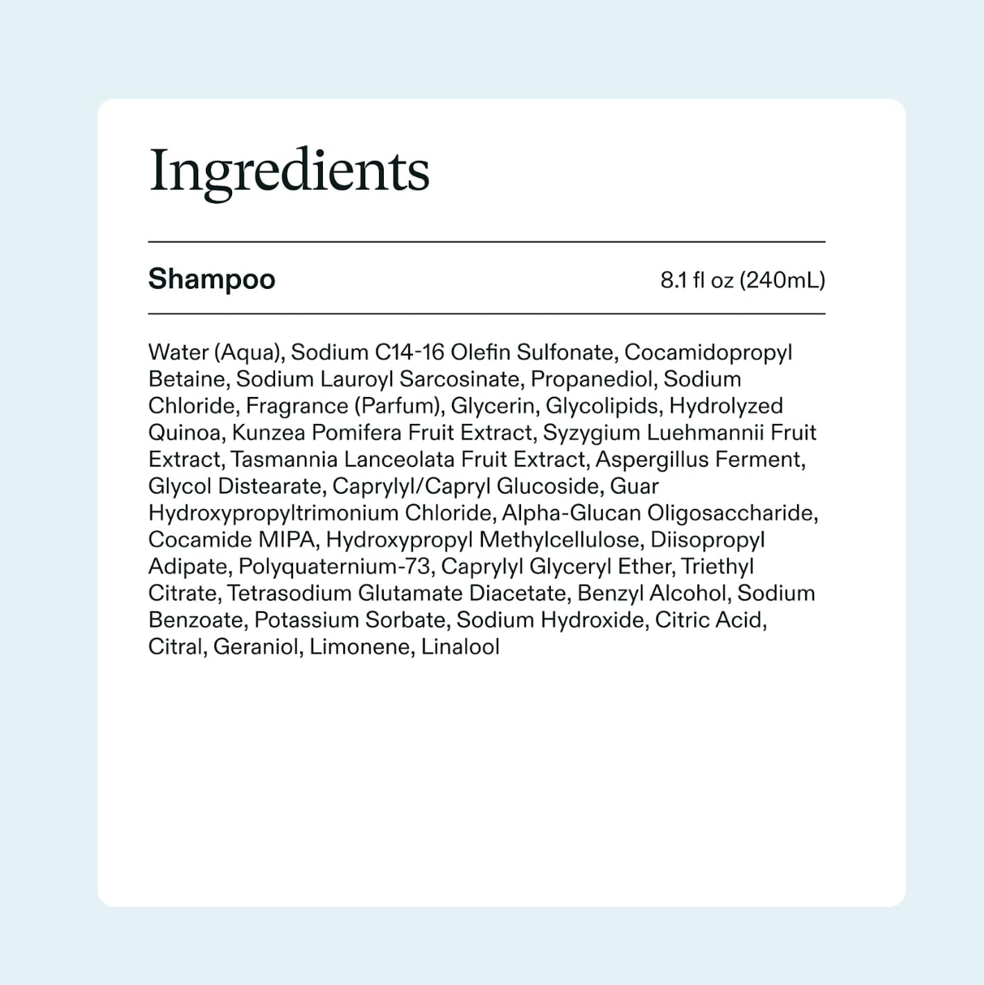 Nutrafol root purifier prebiotics and vegan protein shampoo back label instructions and facts