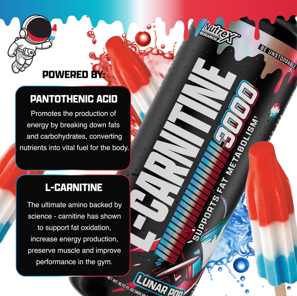 Nutrex Research Liquid Carnitine 3000 bottle side view ingredients