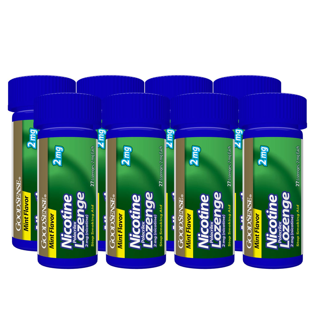 GoodSense 2 milligram nicotine lozenges bulk pack contents display