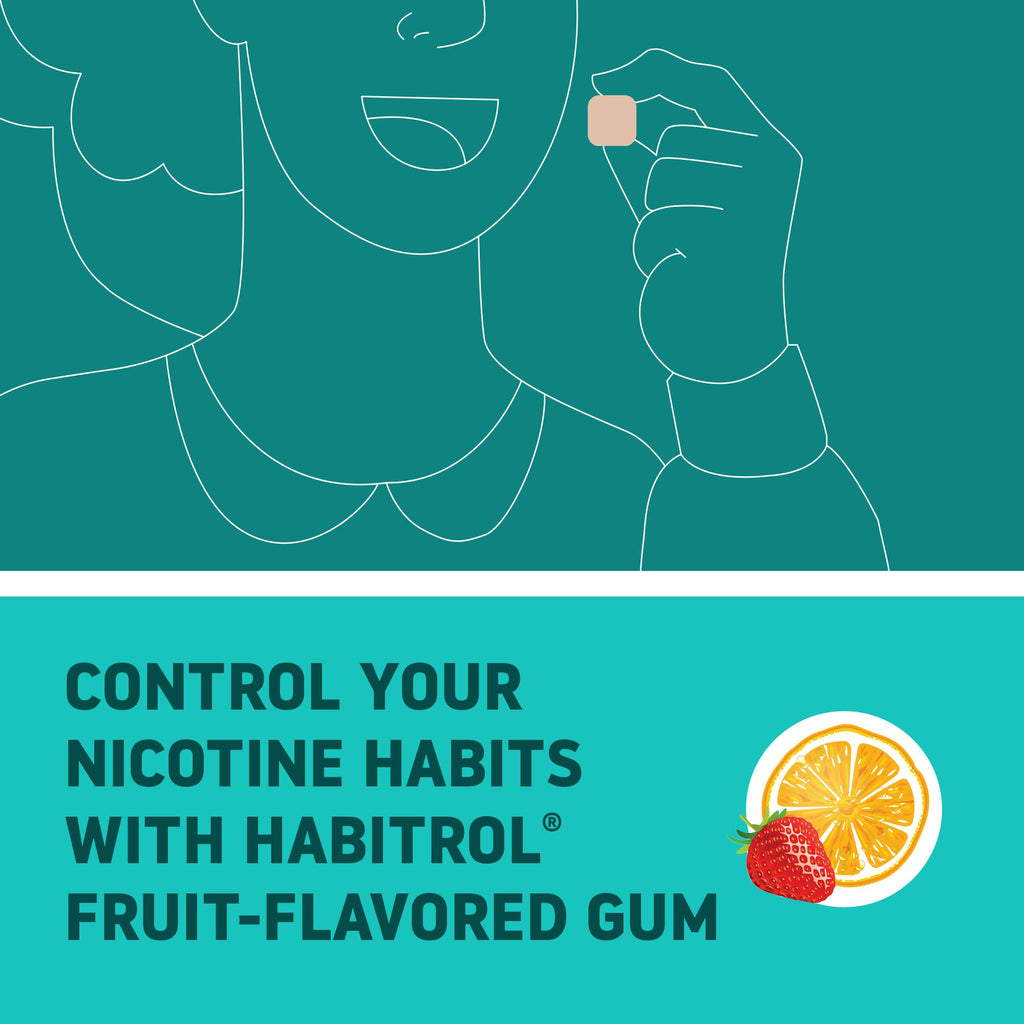 Habitrol smoking cessation 4mg fruit flavored coated gum packaging