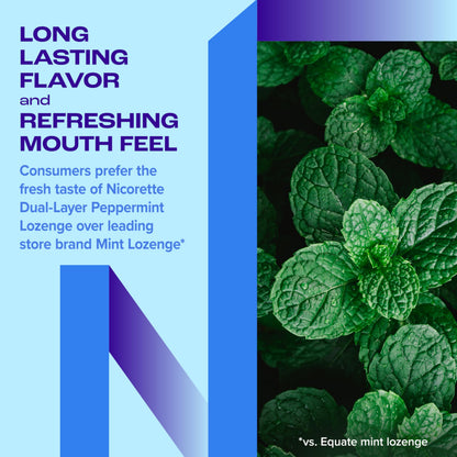 Nicorette nicotine polacrilex lozenges showing child resistant opening mechanism instruction guide