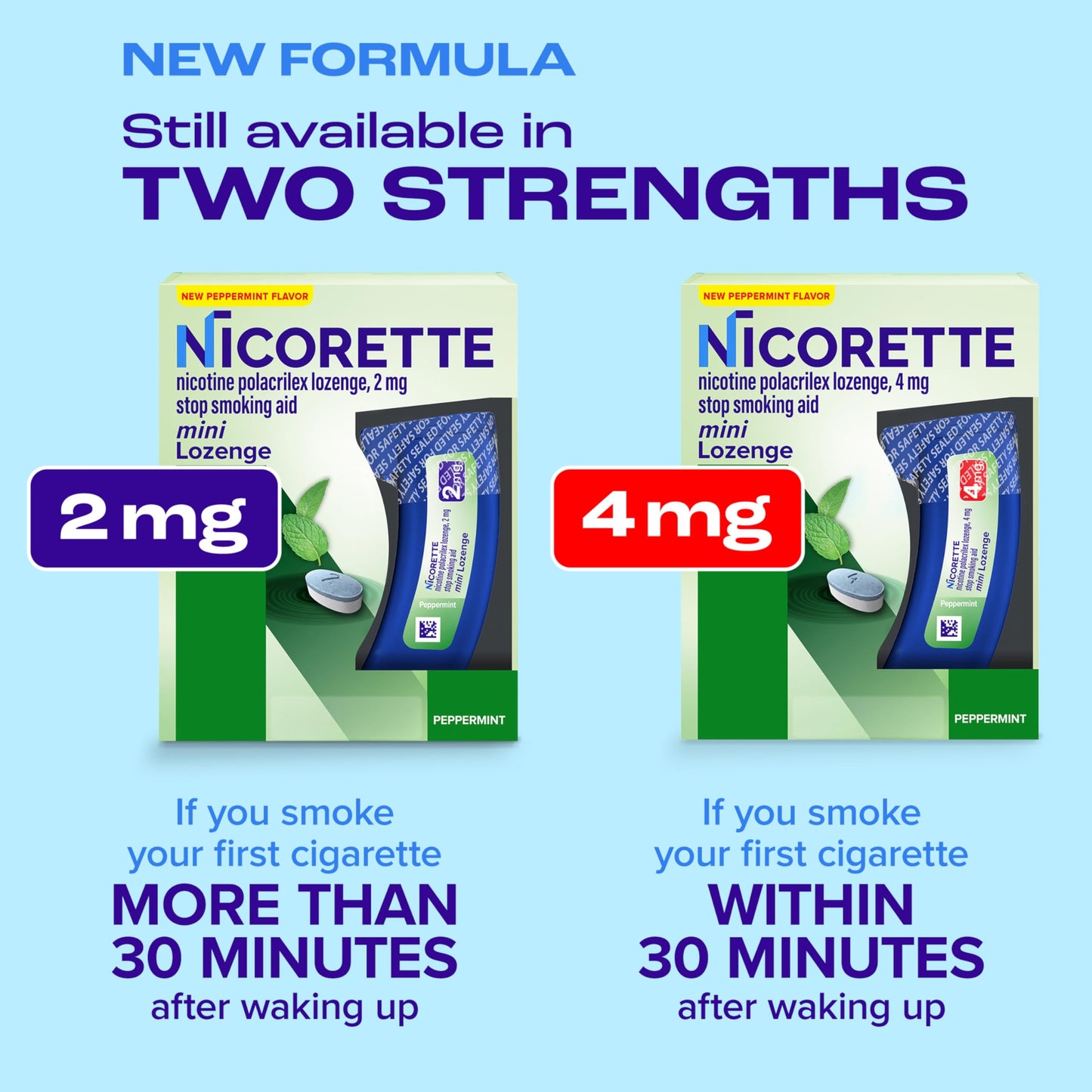 Full contents of Nicorette mini lozenges 81 count and 20 count combo box
